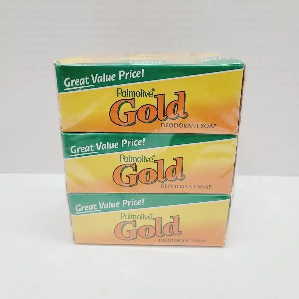 Palmolive GOLD Deodorant Soap 3 Four Oz Bars Discontinued New Sealed Made In USA